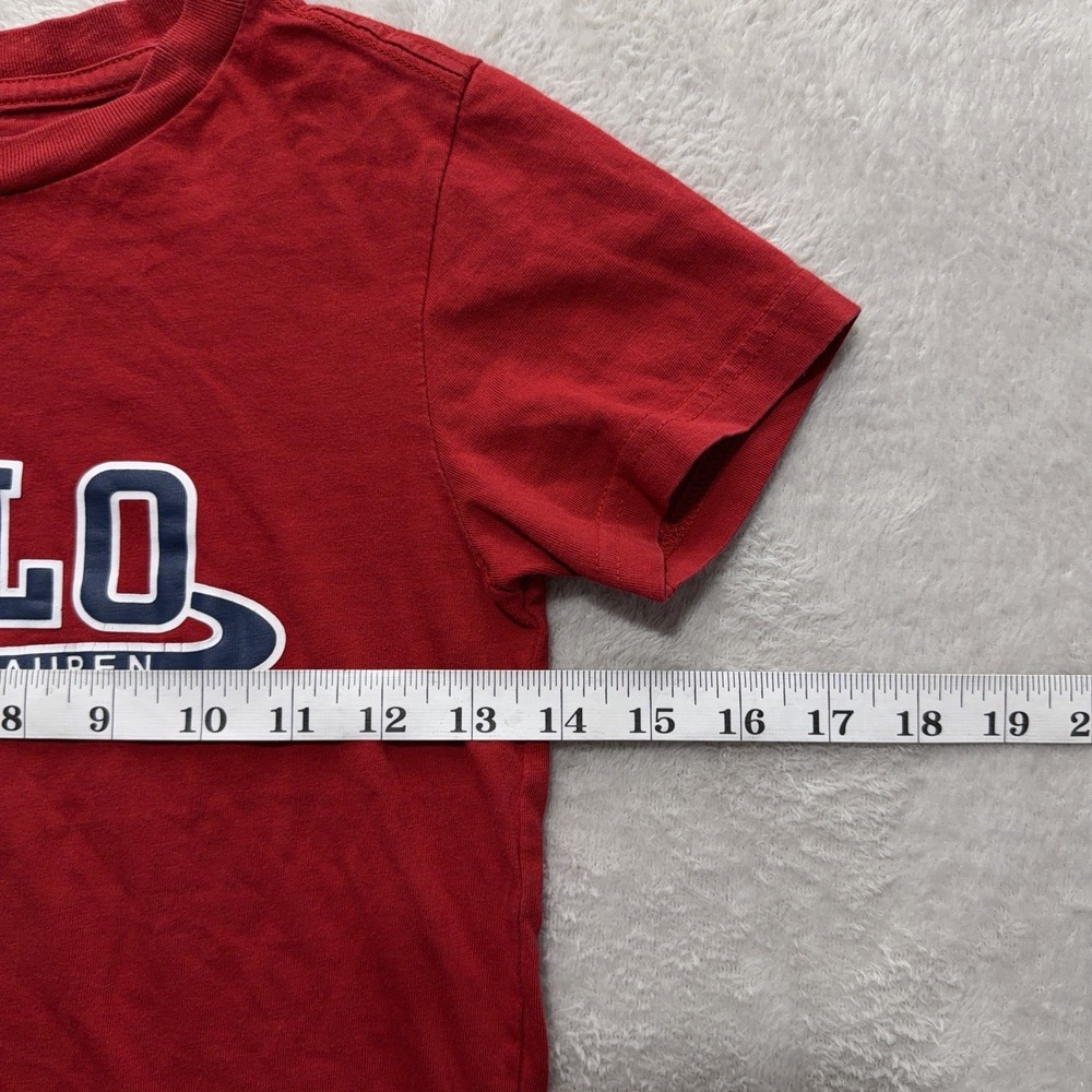 Polo Ralph Lauren Boys 5 Graphic Red Cotton Short Sleeve T Shirt Preppy Casual - Picture 10 of 10
